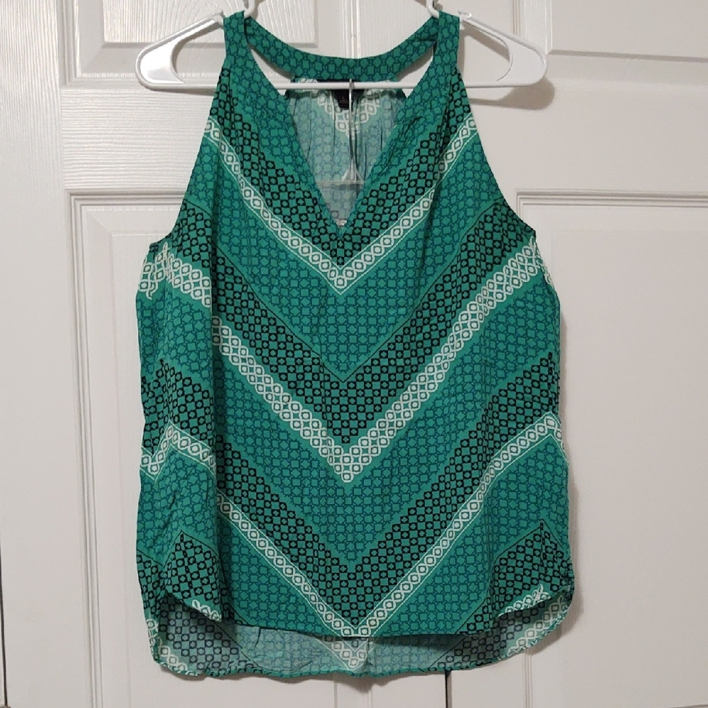 Banana Republic Jade Green Patterned Sleeveless Top